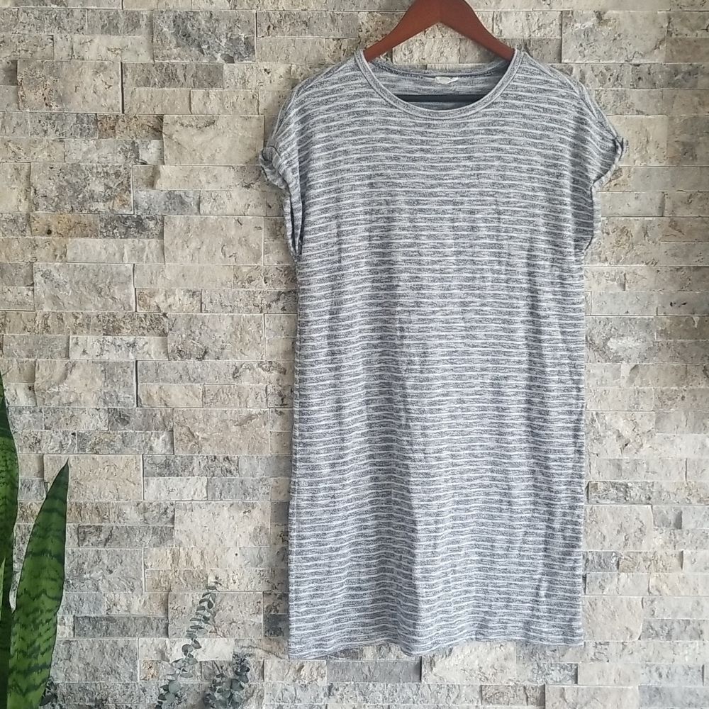 Caslon Cotton Shift Dress Striped  SZ Medium